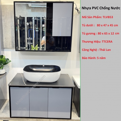 Bộ Tủ Lavabo Nhựa PVC Chống Nước TCERA TLVB53