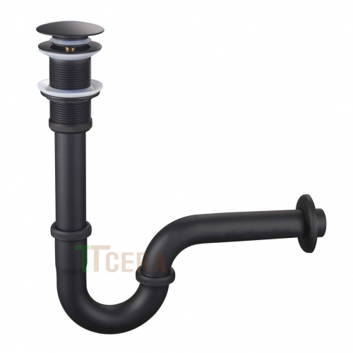 Bộ Xả Lavabo Đồng Thau Tĩnh Điện Đen TTCERA XLB08