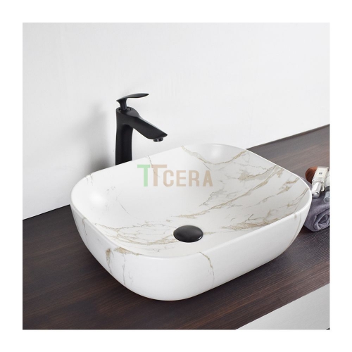 Chậu Lavabo Đặt Bàn Oval Vân Đá TTCERA LB79