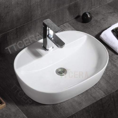 Chậu Lavabo Đặt Bàn Trắng TTCERA LB123