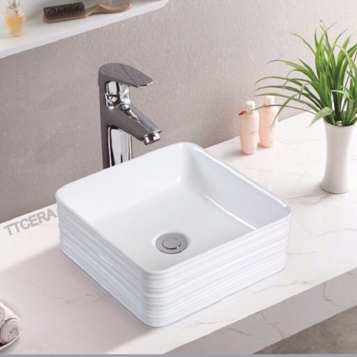 Chậu Lavabo Đặt Bàn Vuông TTCERA LB19