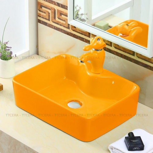 Chậu Lavabo Trẻ Em Màu Cam TTCERA LBTE-001C