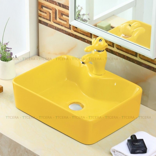 Chậu Lavabo Trẻ Em Màu Vàng TTCERA LBTE-004V