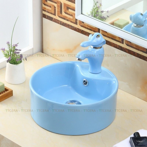 Chậu Lavabo Trẻ Em Màu Xanh Dương TTCERA LBTE-011XD