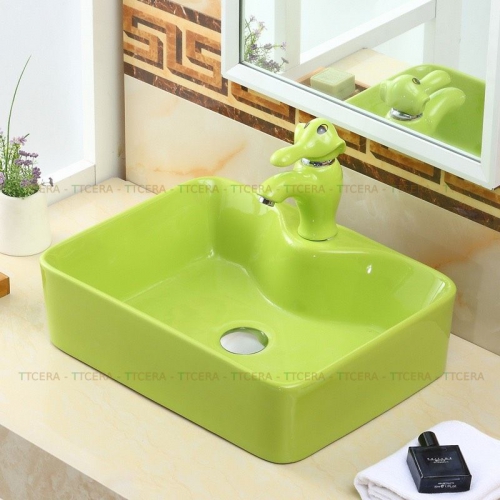 Chậu Lavabo Trẻ Em Màu Xanh Lá TTCERA LBTE-006XL