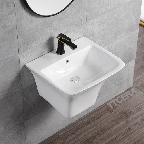 Chậu Lavabo Treo Tường Liền Chân TTCERA LB45