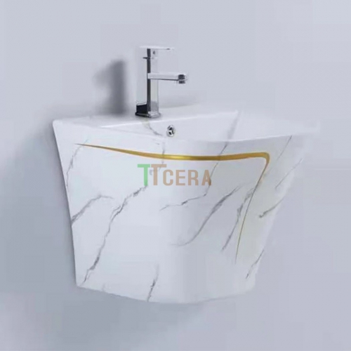 Chậu Lavabo Treo Tường Vân Đá Liền Khối TTCERA LB72