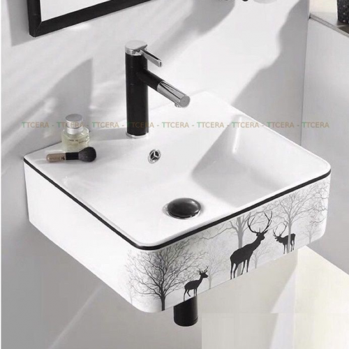 Chậu Lavabo Vuông Nai Treo Tường TTCERA LB148