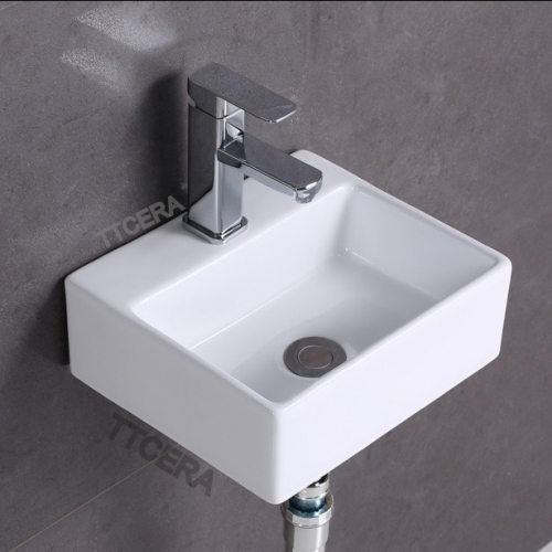 Chậu Lavabo Vuông Treo Tường TTCERA LB106