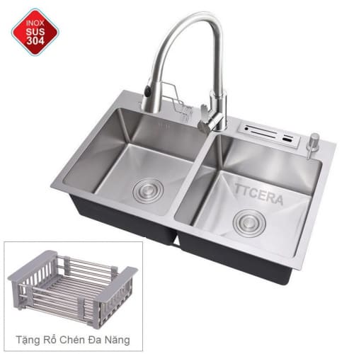 Chậu Rửa Chén Vắt Dao INOX 304 TTCERA CR901 - 8245