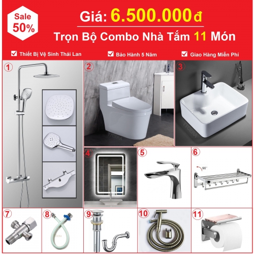 Combo Nhà Tắm Trọn Bộ 11 Món Cao Cấp 6.5 Triệu CB11- 6500