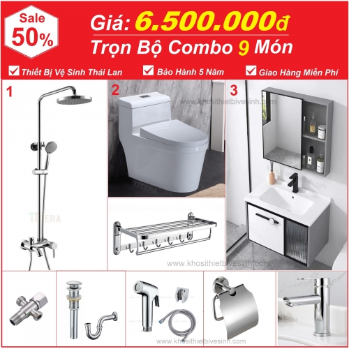 Combo Nhà Vệ Sinh Trọn Bộ 9 Món 6.5 Triệu CB09-6500