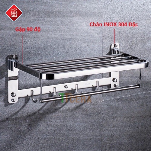 Giàn vắt khăn đặc đa năng inox 304 TTCERA MKT1010