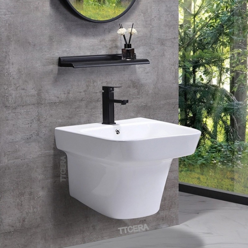 Lavabo Đúc Liền Chân Treo Tường Vuông TTCERA LB32