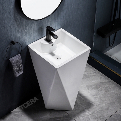 Lavabo Sứ Trụ Đứng Liền Khối Kim Cương TTCERA LBT02