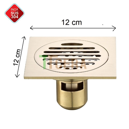 Phiễu Thoát Sàn Chống Hôi INOX 304 Bóng Mạ Vàng TTCERA PT12