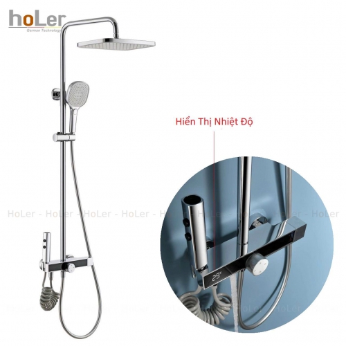 Sen Cây Đồng Thau Mạ Crome Hiển Thị Nhiệt Độ Holer HL255