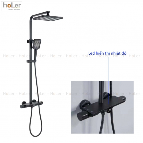 Sen Cây Đồng Thau Sơn Tĩnh Điện Đen Hiển Thị Nhiệt Độ Holer HL264