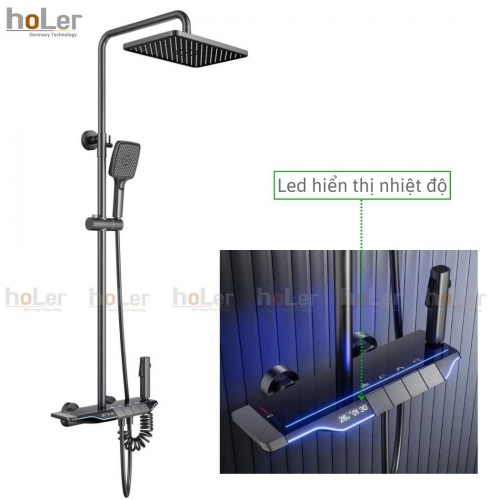 Sen Cây Đồng Thau Xám Hiển Thị Nhiệt Độ Và Thời Gian Tắm Holer HL2115