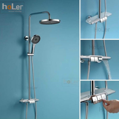 Sen Cây Tắm Đứng Đồng Thau Crom Holer HL233