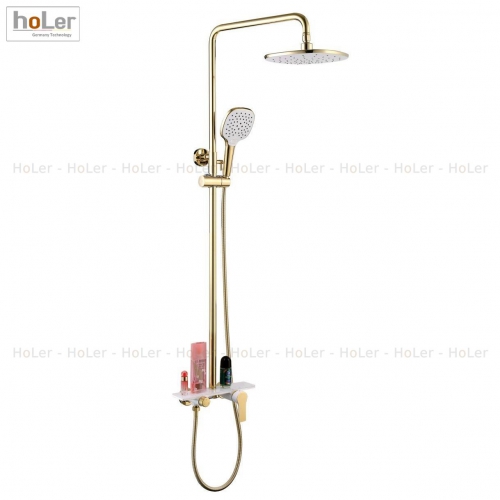 Sen Cây Tắm Đứng Đồng Thau Mạ Vàng Holer HL276