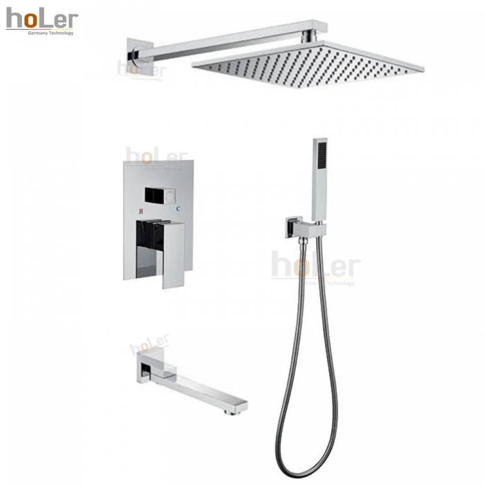 Sen Tắm Âm Tường Đồng Thau Mạ Crome HoLer HLA206