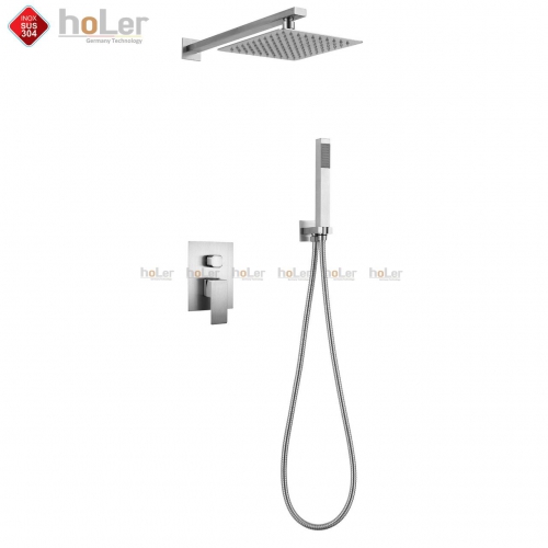 Sen Tắm Âm Tường Vuông Nóng Lạnh Inox 304 HoLer HLA210