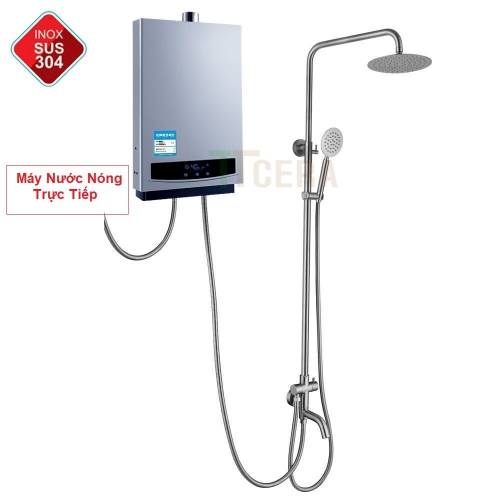 Sen Tắm Tròn Inox 304 Dùng Máy Nước Nóng Trực Tiếp TTCERA SC126