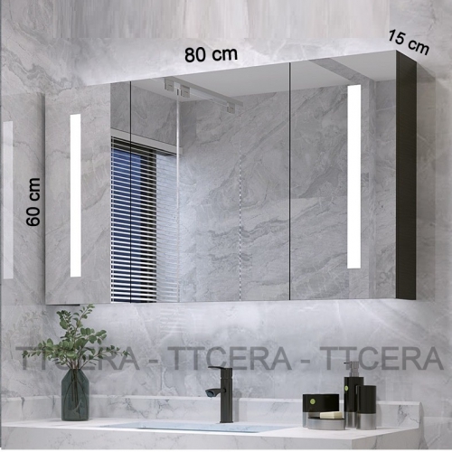 Tủ Gương Lavabo Nhựa 3 Cánh Led PVC Đặc TTCERA TG06