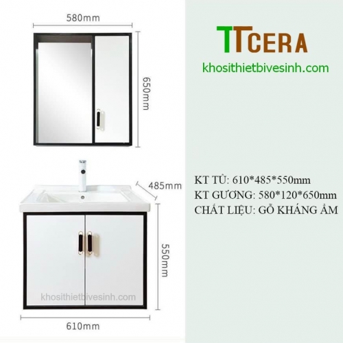 Tủ Lavabo Gỗ Chống Ẩm TTCERA TLVB25