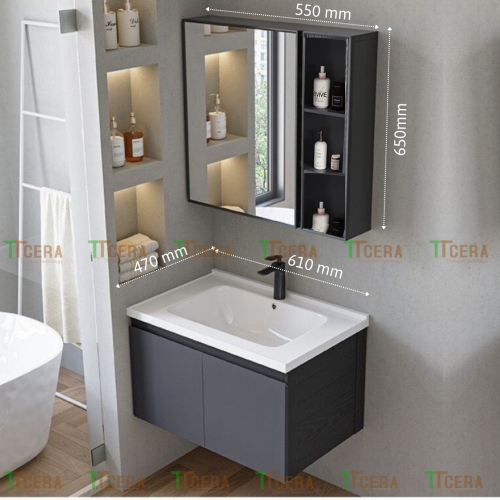 Tủ Lavabo Nhôm Cao Cấp TTCERA TLVB136