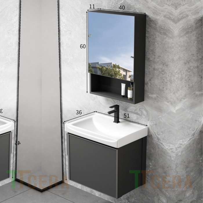 Tủ Lavabo Nhôm Mini Cao Cấp TTCERA TLVB145