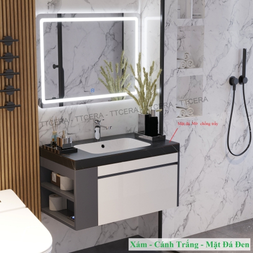 Tủ Lavabo Nhựa Đặc PVC PIMA Gương Led TLVB93-8147AV