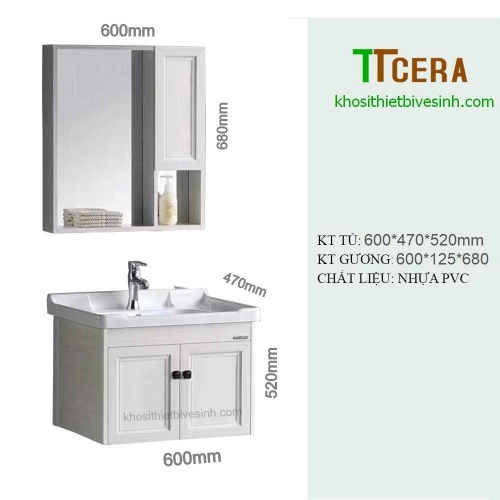 Tủ Lavabo Nhựa PVC TTCERA TLVB29