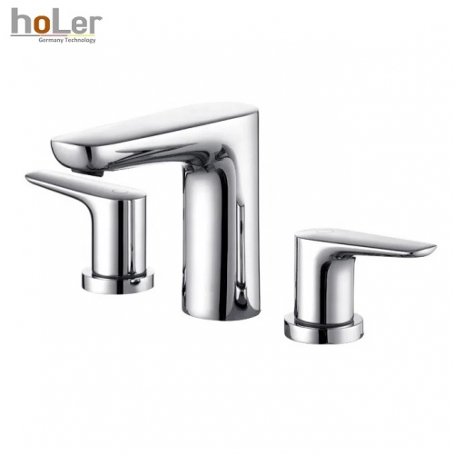 Vòi Chậu Lavabo Nóng Lạnh 3 Lỗ Đồng mạ Crome Holer HL-LB680