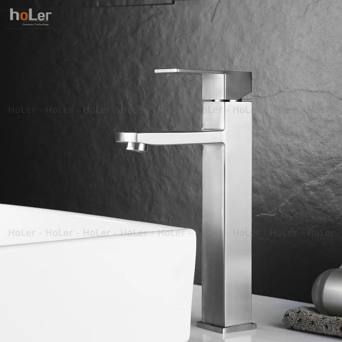 Vòi Lavabo 30cm Nóng Lạnh INOX 304 Holer HL-LB663