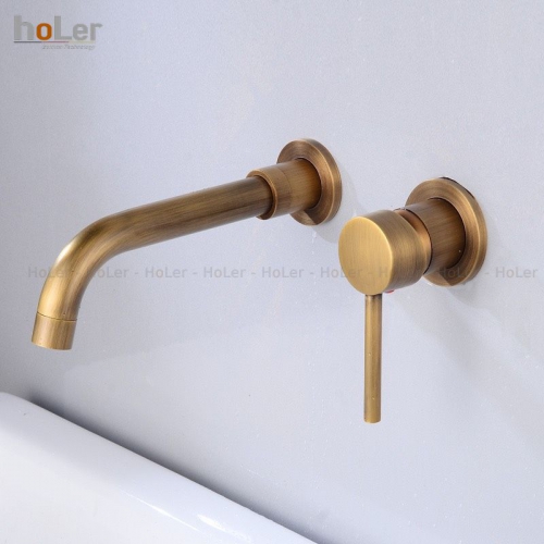 Vòi Lavabo Âm Tường Đồng Sơn Tĩnh Điện Cổ HoLer HL-LBA604