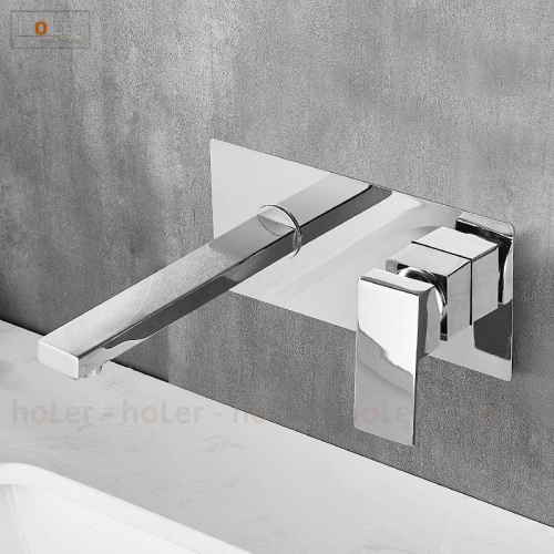 Vòi Lavabo Âm Tường Đồng Thau Mạ Crome HoLer HL-LBA601