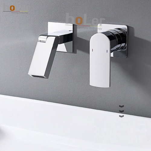 Vòi Lavabo Âm Tường Đồng Thau Mạ Crome HoLer HL-LBA605