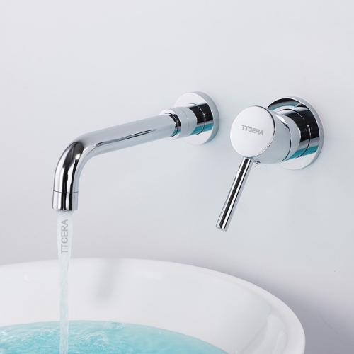 Vòi Lavabo Âm Tường Đồng Thau Mạ Crome TTCERA LB256