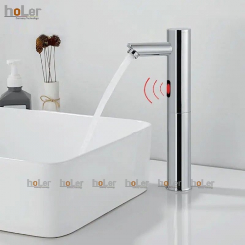 Vòi Lavabo Cảm Ứng Cao 30cm Đồng Thau Mạ Crome HoLer HL-LB681