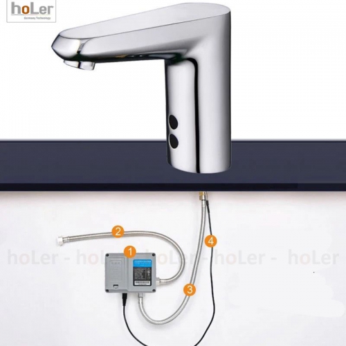 Vòi Lavabo Cảm Ứng Đồng Thau Mạ Crome HoLer HL-LB645