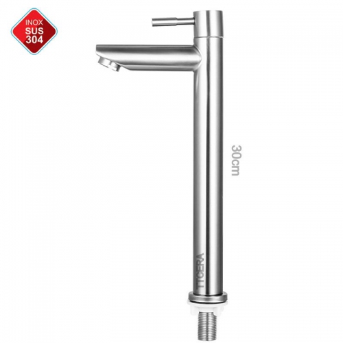 Vòi Lavabo inox 304 Tròn Lạnh 30cm TTCERA LB606