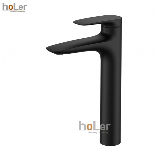 Vòi Lavabo Lạnh Đồng Sơn Tĩnh Điện Đen Cao 30cm Holer HL-LB690