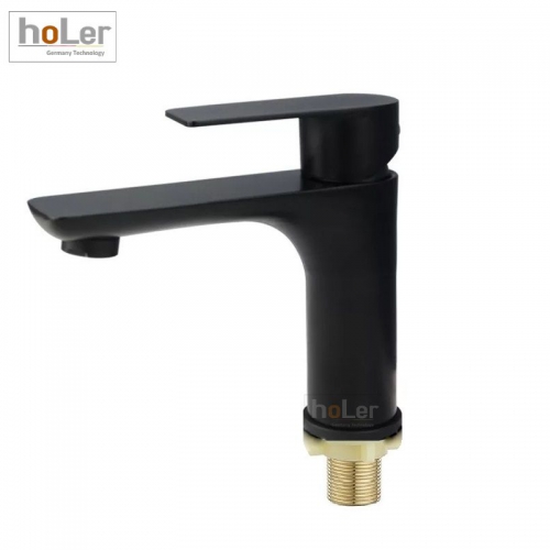 Vòi Lavabo Lạnh Đồng Sơn Tĩnh Điện Đen Holer HL-LB627