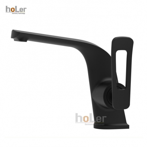 Vòi Lavabo nóng Lạnh Đồng Sơn Tĩnh Điện Đen Holer HL-LB679