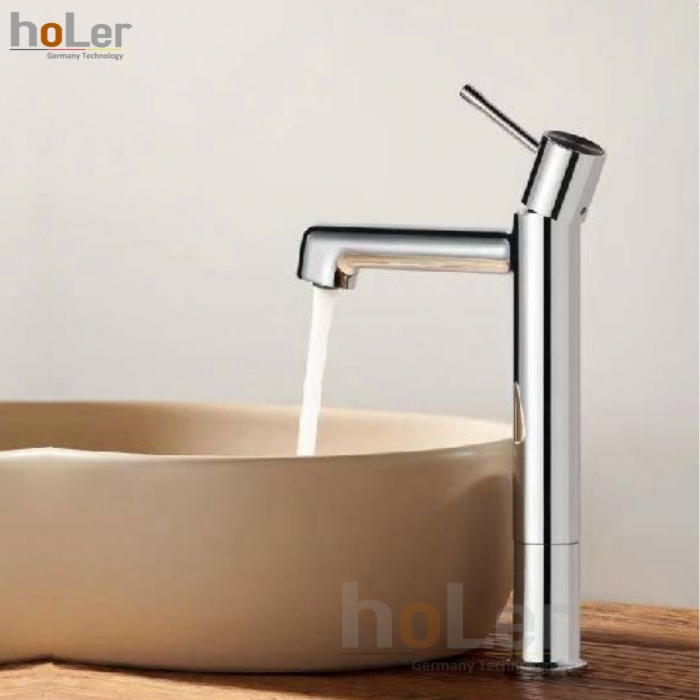 Vòi Lavabo Nóng Lạnh Đồng mạ Crome Cao 30cm Holer HL-LB6109