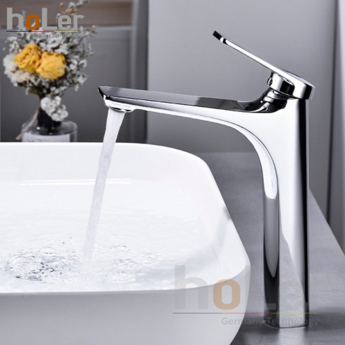 Vòi Lavabo Nóng Lạnh Đồng mạ Crome Cao 30cm Holer HL-LB632