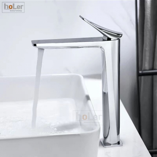 Vòi Lavabo Nóng Lạnh Đồng mạ Crome Cao 30cm Holer HL-LB634