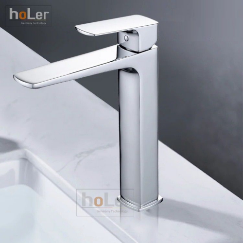 Vòi Lavabo Nóng Lạnh Đồng mạ Crome Cao 30cm Holer HL-LB670